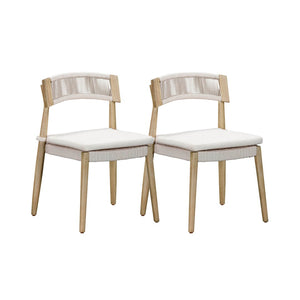 TOV Furniture Gata Cream Outdoor Dining Chair Set of 2 - Elegant, Weather-Ready Comfort for Patios & Gardens TOV-O54273