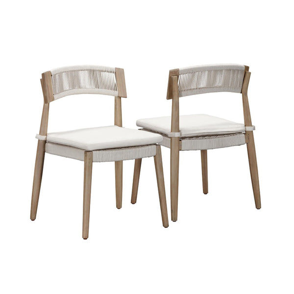 TOV Furniture Gata Cream Outdoor Dining Chair Set of 2 - Elegant, Weather-Ready Comfort for Patios & Gardens TOV-O54273
