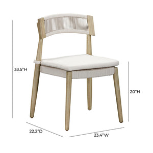TOV Furniture Gata Cream Outdoor Dining Chair Set of 2 - Elegant, Weather-Ready Comfort for Patios & Gardens TOV-O54273