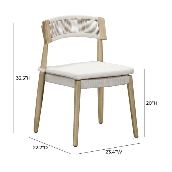 TOV Furniture Gata Cream Outdoor Dining Chair Set of 2 - Elegant, Weather-Ready Comfort for Patios & Gardens TOV-O54273