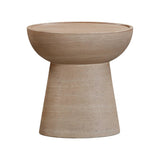 Eclipse Textured Faux Travertine Indoor / Outdoor Side Table TOV-O54274 TOV Furniture