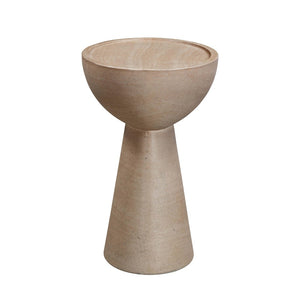 TOV Furniture Eclipse Textured Faux Travertine Side Table - Stylish Indoor/Outdoor Accent for Modern Spaces TOV-O54274