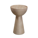 Eclipse Textured Faux Travertine Indoor / Outdoor Side Table TOV-O54274 TOV Furniture