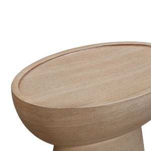 TOV Furniture Eclipse Textured Faux Travertine Side Table - Stylish Indoor/Outdoor Accent for Modern Spaces TOV-O54274