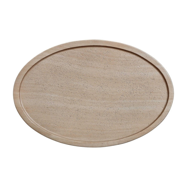 TOV Furniture Eclipse Textured Faux Travertine Side Table - Stylish Indoor/Outdoor Accent for Modern Spaces TOV-O54274