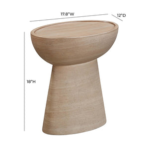 TOV Furniture Eclipse Textured Faux Travertine Side Table - Stylish Indoor/Outdoor Accent for Modern Spaces TOV-O54274