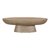 Eclipse Textured Faux Travertine Indoor / Outdoor Coffee Table TOV-O54275 TOV Furniture