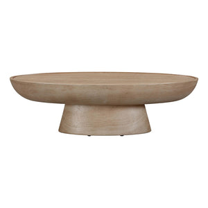 TOV Furniture Eclipse Textured Faux Travertine Coffee Table – Modern Indoor/Outdoor Accent for Elegant Spaces TOV-O54275