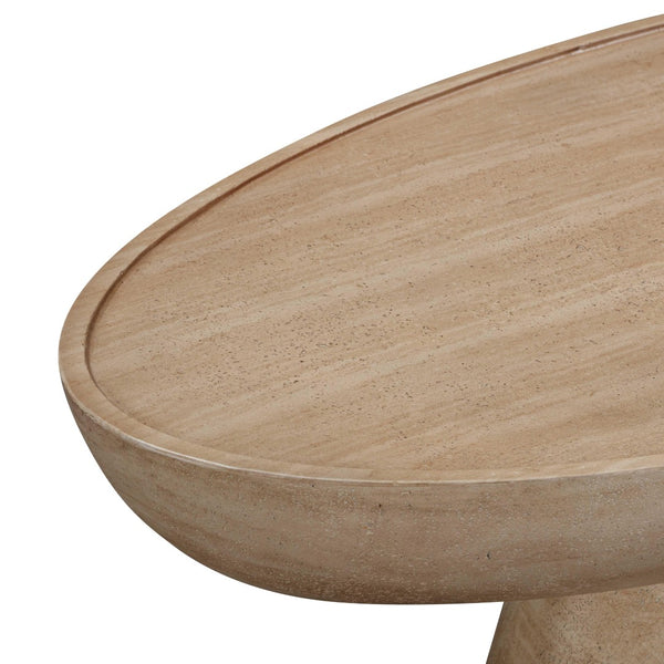 TOV Furniture Eclipse Textured Faux Travertine Coffee Table – Modern Indoor/Outdoor Accent for Elegant Spaces TOV-O54275