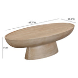 Eclipse Textured Faux Travertine Indoor / Outdoor Coffee Table TOV-O54275 TOV Furniture