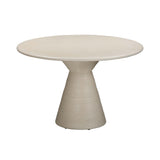 Fern Beige Textured Faux Plaster Concrete Indoor / Outdoor Round Dining Table TOV-O54277 TOV Furniture