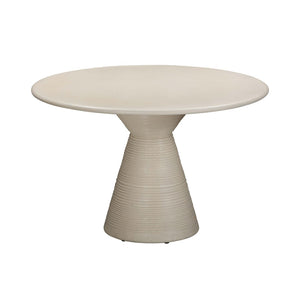 TOV Furniture Fern 47" Beige Textured Faux-Plaster Concrete Round Dining Table – Stylish Indoor/Outdoor Design TOV-O54277