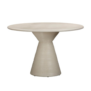 TOV Furniture Fern 47" Beige Textured Faux-Plaster Concrete Round Dining Table – Stylish Indoor/Outdoor Design TOV-O54277