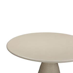 TOV Furniture Fern 47" Beige Textured Faux-Plaster Concrete Round Dining Table – Stylish Indoor/Outdoor Design TOV-O54277