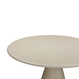 Fern Beige Textured Faux Plaster Concrete Indoor / Outdoor Round Dining Table TOV-O54277 TOV Furniture