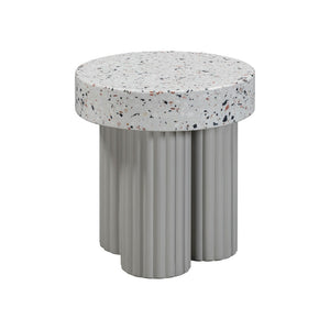 TOV Furniture Clover Faux Terrazzo Round Side Table - Stylish Indoor/Outdoor Accent with Retro Memphis Design TOV-O54278