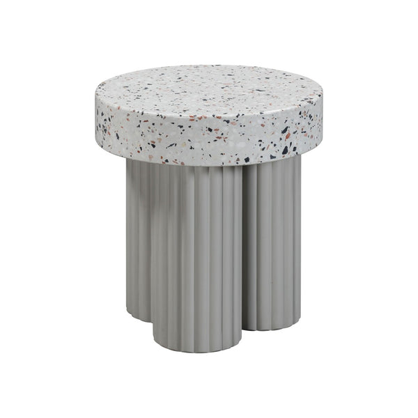 TOV Furniture Clover Faux Terrazzo Round Side Table - Stylish Indoor/Outdoor Accent with Retro Memphis Design TOV-O54278