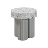 Clover Faux Terrazzo Indoor / Outdoor Round Side Table TOV-O54278 TOV Furniture