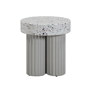 TOV Furniture Clover Faux Terrazzo Round Side Table - Stylish Indoor/Outdoor Accent with Retro Memphis Design TOV-O54278