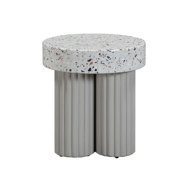 TOV Furniture Clover Faux Terrazzo Round Side Table - Stylish Indoor/Outdoor Accent with Retro Memphis Design TOV-O54278