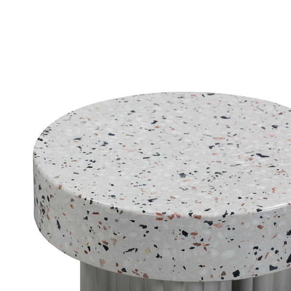 TOV Furniture Clover Faux Terrazzo Round Side Table - Stylish Indoor/Outdoor Accent with Retro Memphis Design TOV-O54278