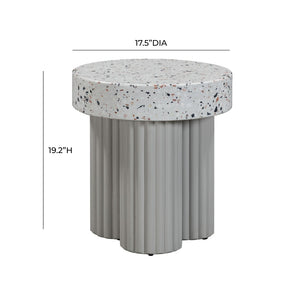 TOV Furniture Clover Faux Terrazzo Round Side Table - Stylish Indoor/Outdoor Accent with Retro Memphis Design TOV-O54278
