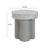 Clover Faux Terrazzo Indoor / Outdoor Round Side Table TOV-O54278 TOV Furniture