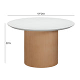 Rose Faux Terrazzo and Terracotta Indoor / Outdoor Round Concrete Dining Table TOV-O54279 TOV Furniture