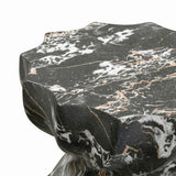 Turin Black Faux Marble Indoor / Outdoor Concrete Stool TOV-O54281 TOV Furniture