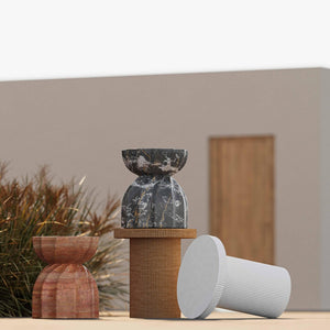 TOV Furniture Turin Indoor/Outdoor Concrete Stool - Sculptural Accent for Modern Living Spaces and Versatile Use Red TOV-O54282