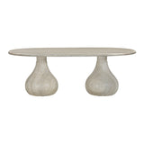 Smooch Faux Travertine Indoor / Outdoor Pedestal Dining Table TOV-O54286 TOV Furniture