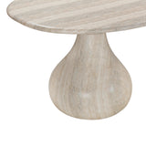 Smooch Faux Travertine Indoor / Outdoor Pedestal Dining Table TOV-O54286 TOV Furniture