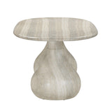 Smooch Faux Travertine Indoor / Outdoor Pedestal Dining Table TOV-O54286 TOV Furniture