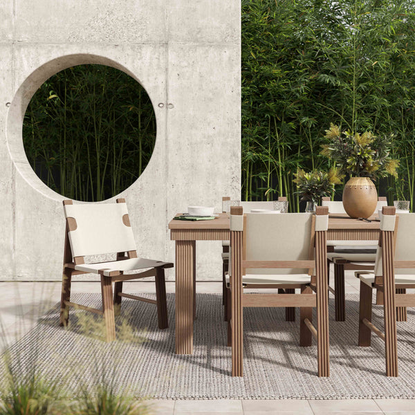 Cassie Natural 75 Inch Rectangular Outdoor Dining Table TOV-O54292 TOV Furniture