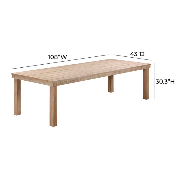 Cassie Natural 108 Inch Rectangular Outdoor Dining Table TOV-O54293 TOV Furniture
