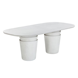 Margot Light Grey Faux Plaster Indoor / Outdoor Concrete Dining Table TOV-O54297 TOV Furniture