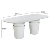 Margot Light Grey Faux Plaster Indoor / Outdoor Concrete Dining Table TOV-O54297 TOV Furniture