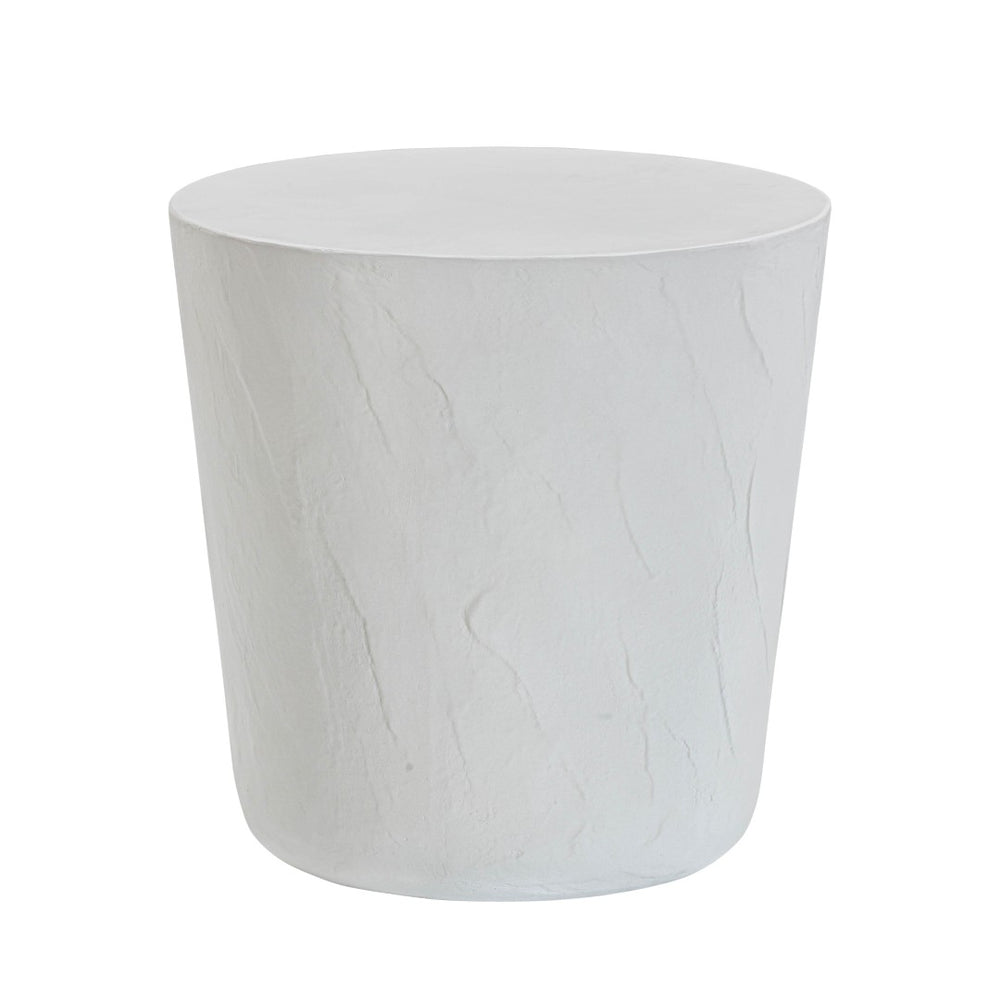 TOV Furniture Margot Light Grey Faux Plaster Stool – Elegant Indoor/Outdoor Accent for Modern Spaces & Versatile Use TOV-O54298