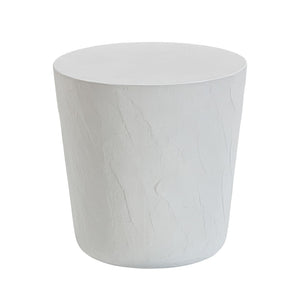 TOV Furniture Margot Light Grey Faux Plaster Stool – Elegant Indoor/Outdoor Accent for Modern Spaces & Versatile Use TOV-O54298