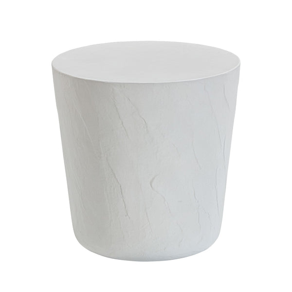TOV Furniture Margot Light Grey Faux Plaster Stool – Elegant Indoor/Outdoor Accent for Modern Spaces & Versatile Use TOV-O54298