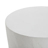 Margot Light Grey Faux Plaster Indoor / Outdoor Concrete Stool TOV-O54298 TOV Furniture