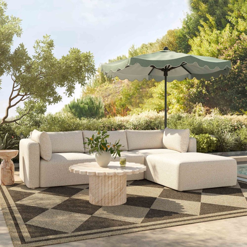 TOV Furniture Hangover Cream Outdoor Ottoman - Versatile, Stylish Seating for Patios, Decks & Poolside Relaxation TOV-O54454