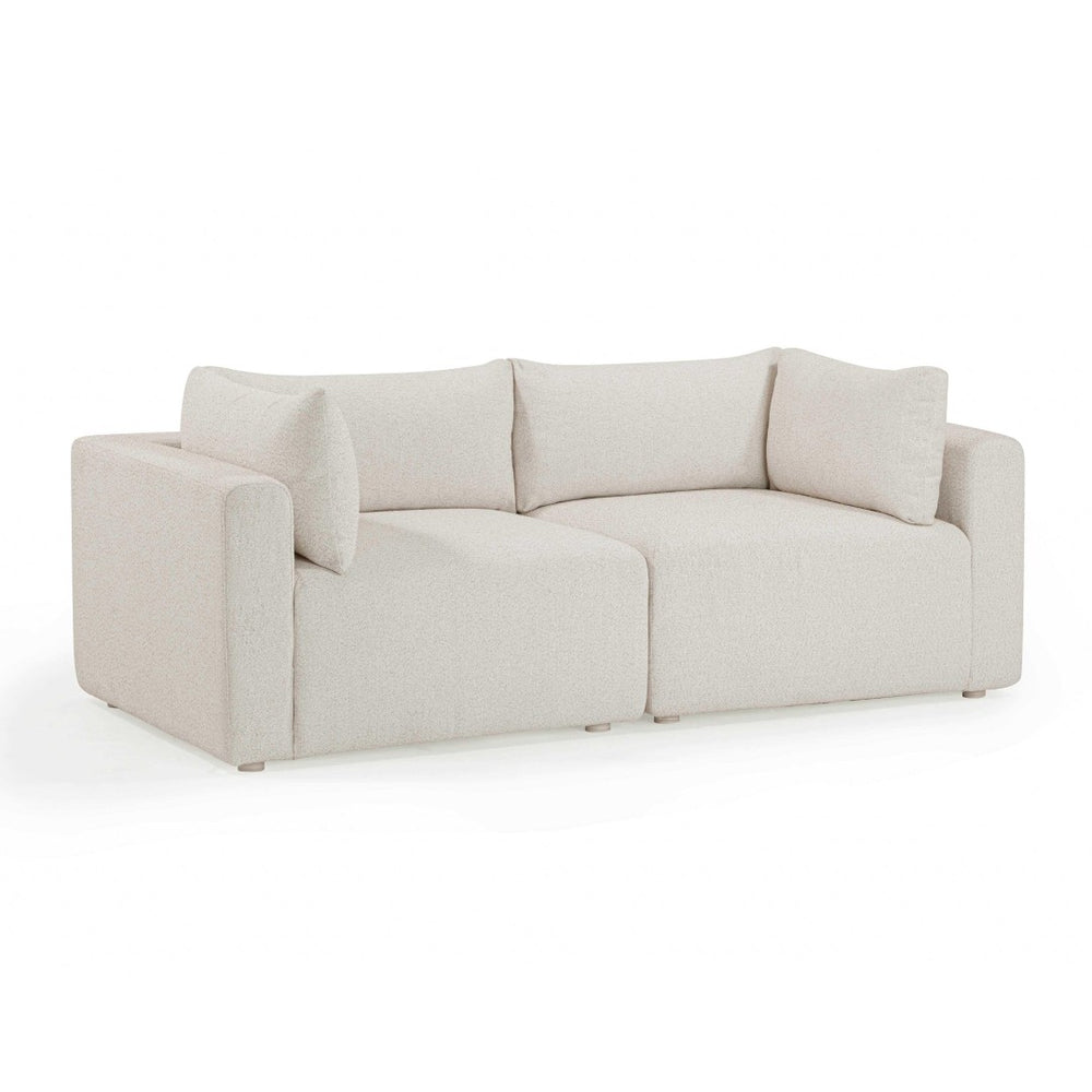 TOV Furniture Hangover 81" Cream Outdoor Modular Loveseat - Stylish, Durable Comfort for Patios & Lounging Bliss TOV-O54451-LS