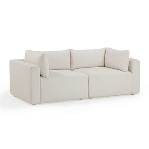 TOV Furniture Hangover 81" Cream Outdoor Modular Loveseat - Stylish, Durable Comfort for Patios & Lounging Bliss TOV-O54451-LS