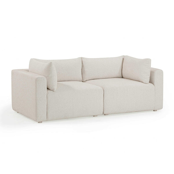 TOV Furniture Hangover 81" Cream Outdoor Modular Loveseat - Stylish, Durable Comfort for Patios & Lounging Bliss TOV-O54451-LS