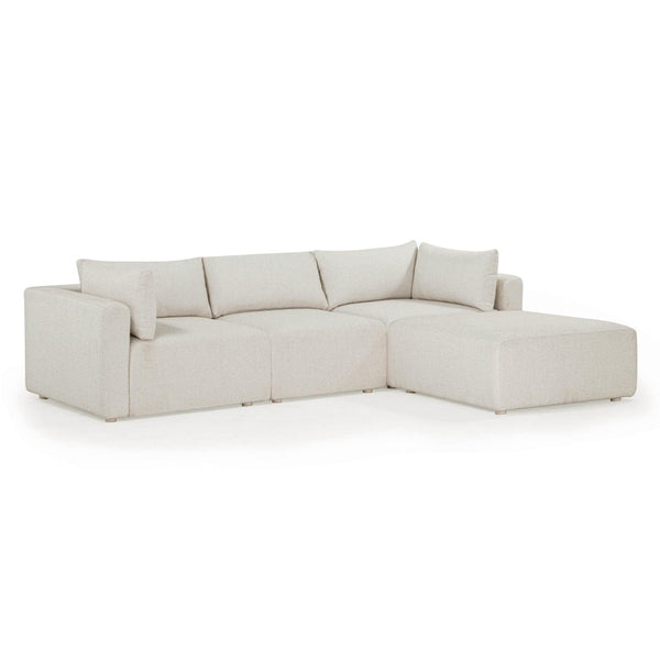 TOV Furniture Hangover 4-Piece Cream Outdoor Modular Sectional - Stylish, Durable Seating for Ultimate Relaxation TOV-O54451