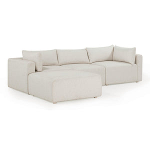 TOV Furniture Hangover 4-Piece Cream Outdoor Modular Sectional - Stylish, Durable Seating for Ultimate Relaxation TOV-O54451