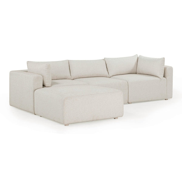 TOV Furniture Hangover 4-Piece Cream Outdoor Modular Sectional - Stylish, Durable Seating for Ultimate Relaxation TOV-O54451