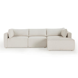 TOV Furniture Hangover 4-Piece Cream Outdoor Modular Sectional - Stylish, Durable Seating for Ultimate Relaxation TOV-O54451