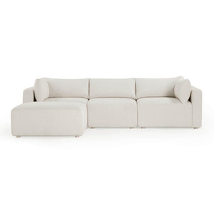 TOV Furniture Hangover 4-Piece Cream Outdoor Modular Sectional - Stylish, Durable Seating for Ultimate Relaxation TOV-O54451
